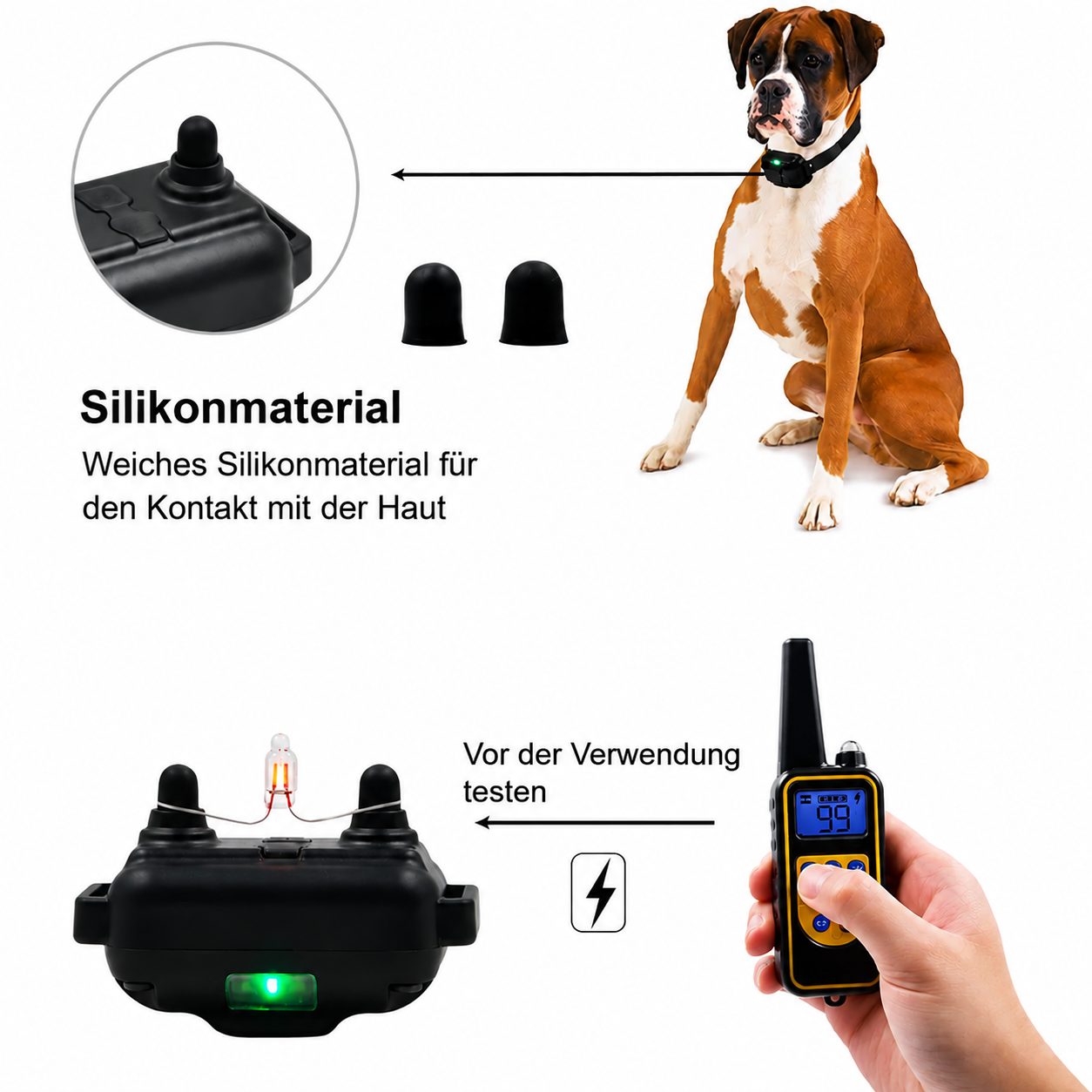 Trainingshalsband | Afstandsbediening, Waterdicht, Instelbare Stimulatie
