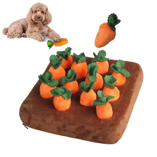 Winto Hondenspeelgoed Snuffelmat | Interactief Pluche Wortel, 36,5 x 7,5 cm