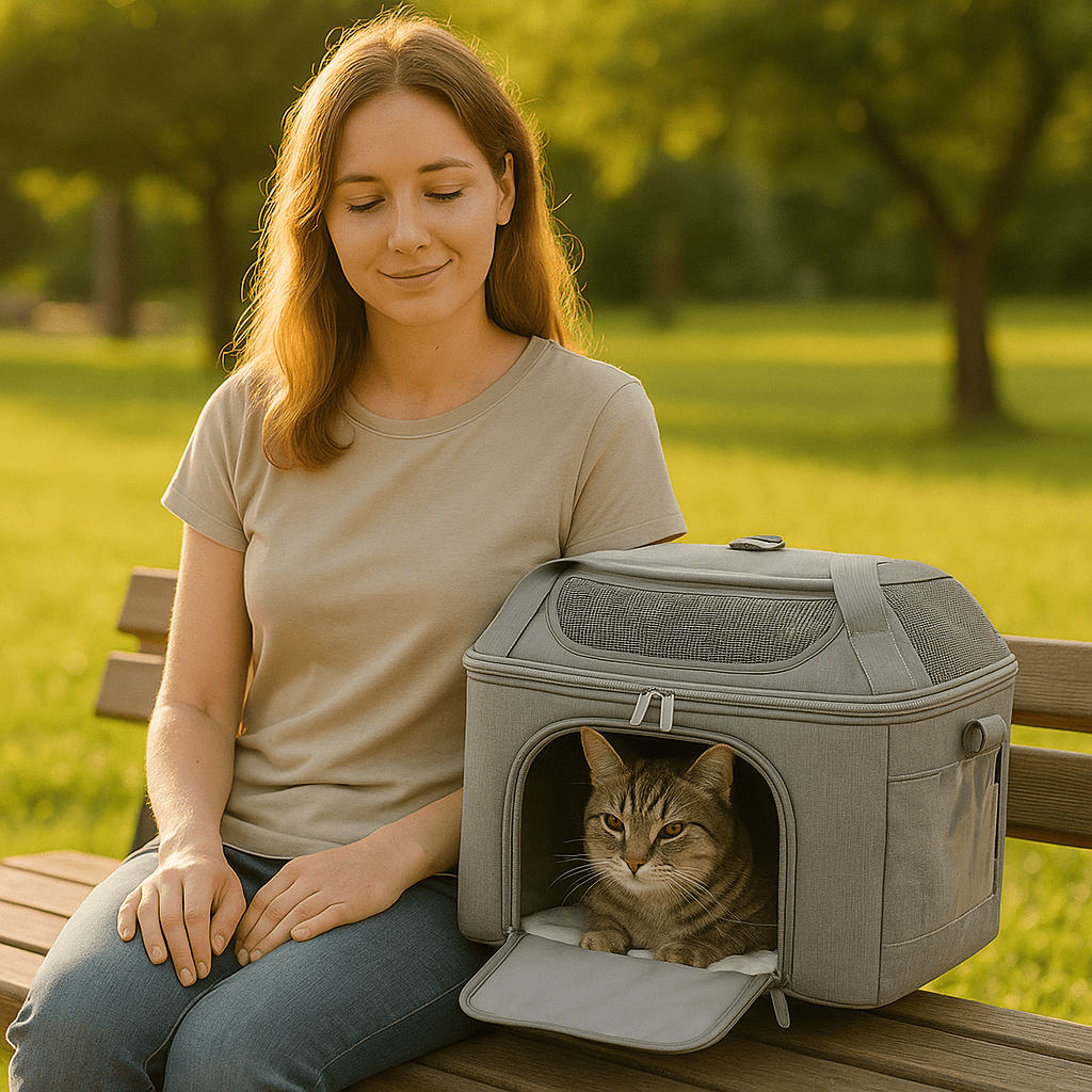 Ademend Kattenreistas met Drie Ingangen en Lichtgewicht Ontwerp - Ideaal voor Dierenartsbezoek - Hebbr