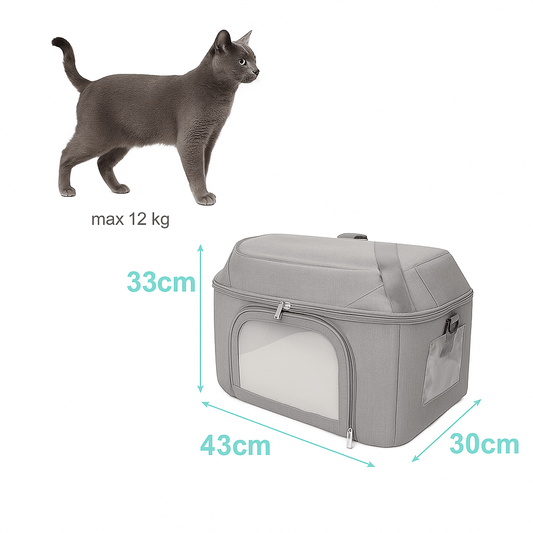 Ademend Kattenreistas met Drie Ingangen en Lichtgewicht Ontwerp - Ideaal voor Dierenartsbezoek - Hebbr