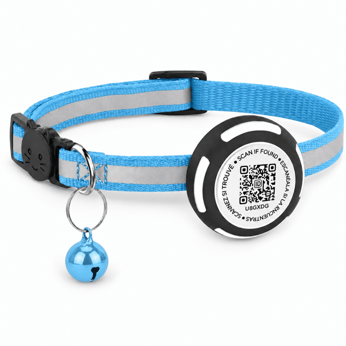 Aero Kattenhalsband | Reflecterend met AirTag Houder en QR-code Veiligheid - Hebbr