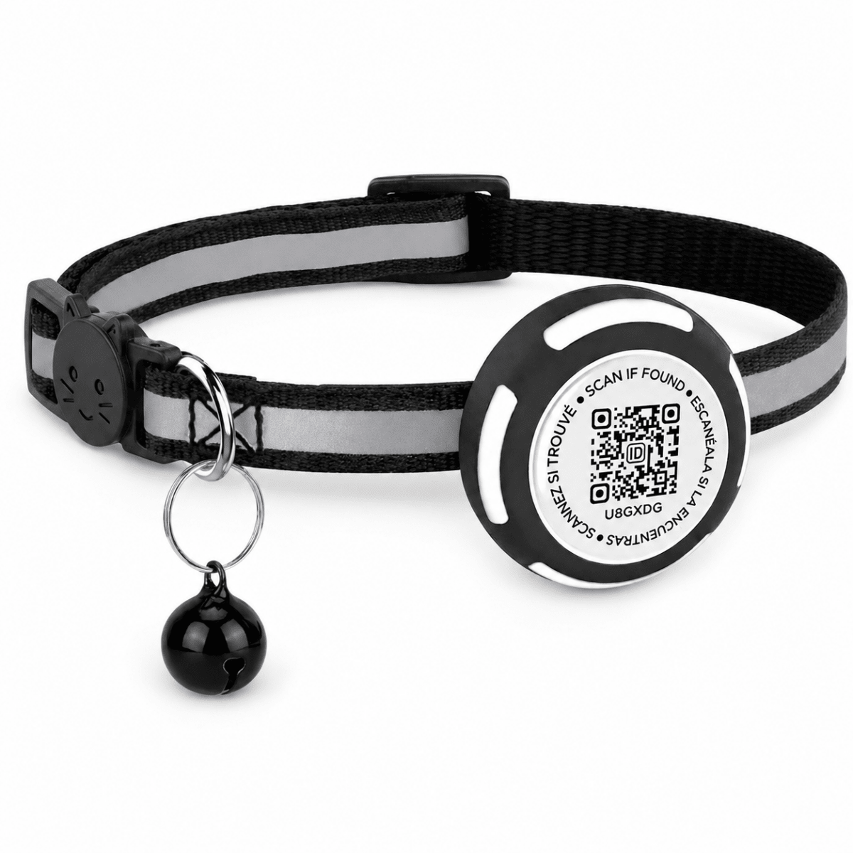 Aero Kattenhalsband | Reflecterend met AirTag Houder en QR-code Veiligheid - Hebbr