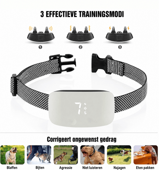 Antiblafhalsband | Slimme Vibratie, Waterdicht, USB Oplaadbaar - Hebbr