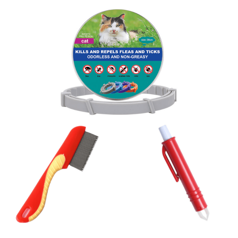 Biologisch Anti - Vlooien - en Tekenhalsband voor Honden en Katten - Verstelbaar en Waterdicht - Hebbr