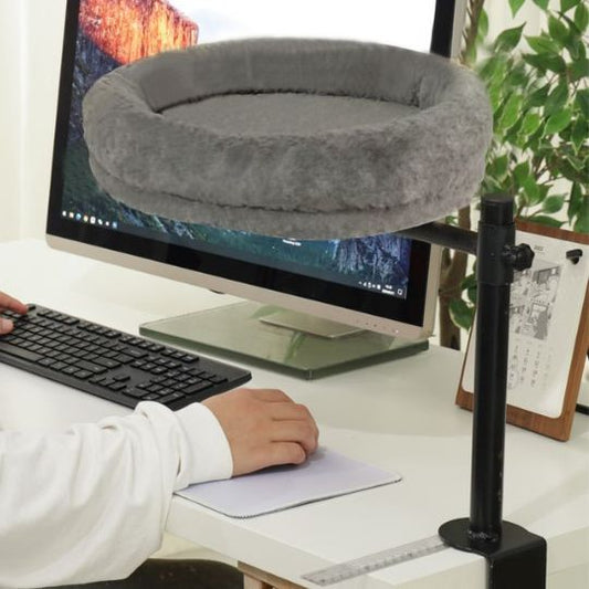 Bureau Kattenmand voor Katten tot 8 kg – Compact, Pluche en Verstelbaar - Hebbr