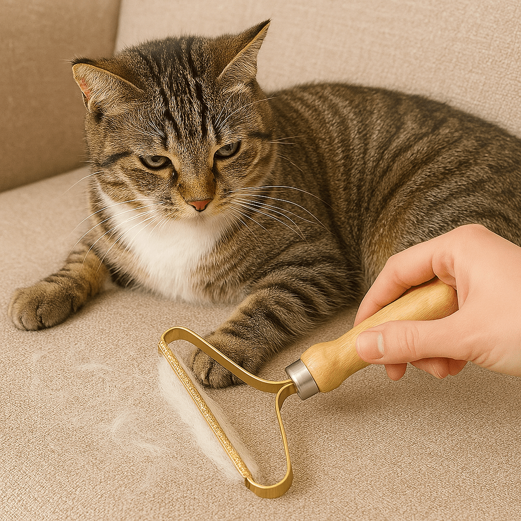 Dierenhaarverwijderaar met Houten Handvat - Efficiënt en Duurzaam voor Meubels en Kleding - Hebbr