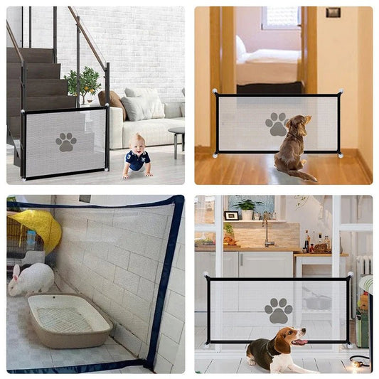 Draagbaar Opvouwbaar Hondenhek van Duurzaam Nylon Mesh - Veiligheidshek voor Honden en Katten, Maat S/L - Hebbr