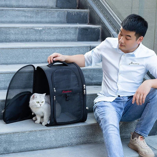 Draagbare Nylon Huisdier Rugzak voor Kleine Honden en Katten - Ademend en Comfortabel voor Reizen - Hebbr