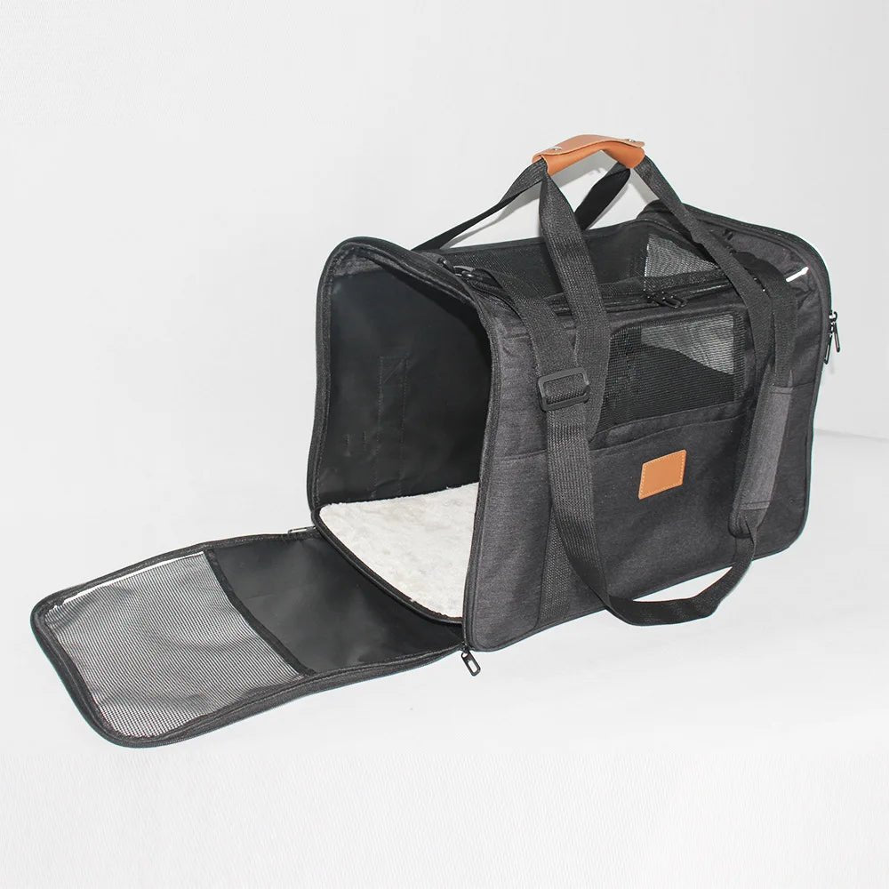 Draagbare Schoudertas Voor Huisdieren - Ademend Polyester, Opvouwbaar, Verstelbare Schouderriem, Geschikt Voor Katten Tot 5 Kg - Hebbr