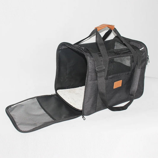 Draagbare Schoudertas Voor Huisdieren - Ademend Polyester, Opvouwbaar, Verstelbare Schouderriem, Geschikt Voor Katten Tot 5 Kg - Hebbr