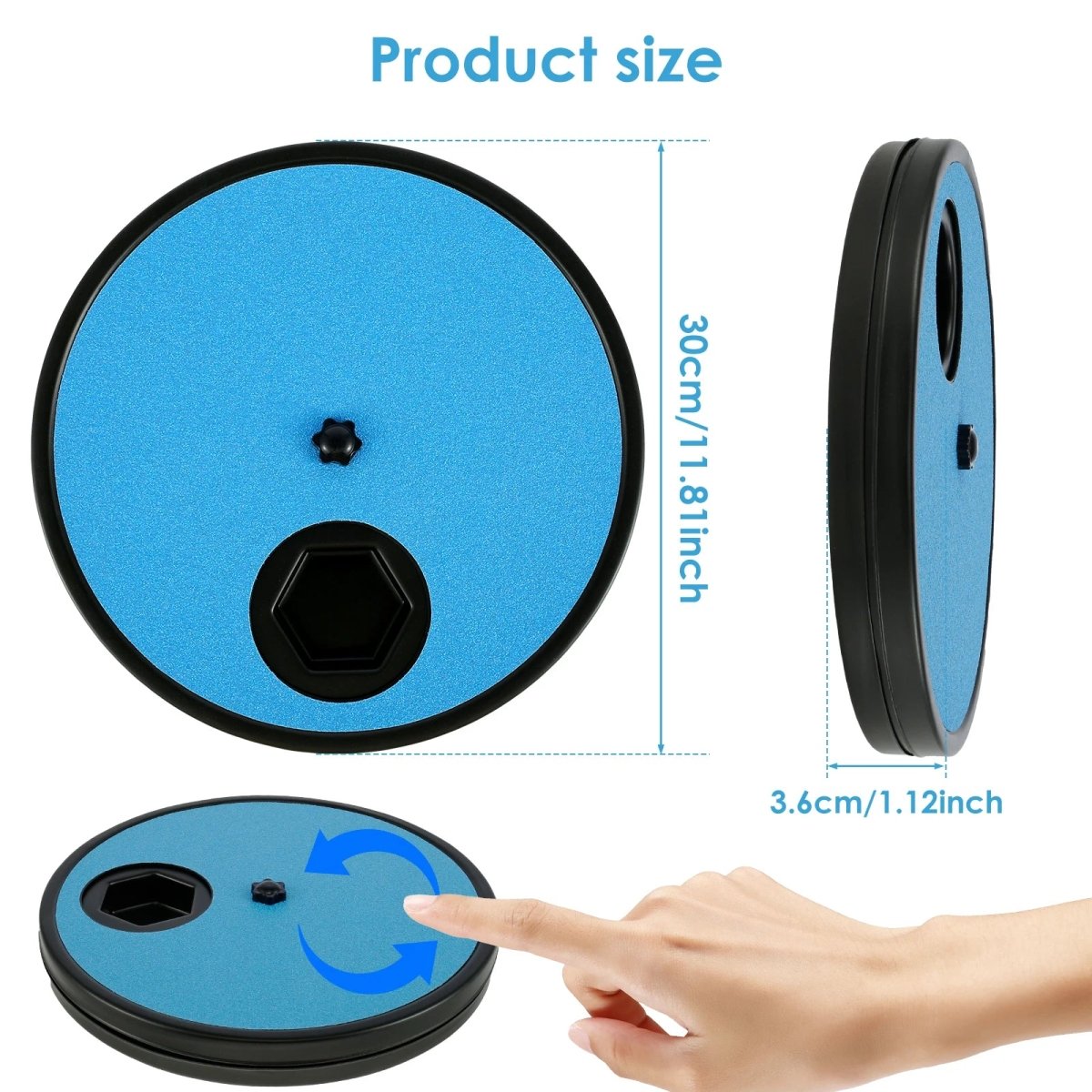 Draaibare Nagelvijl Hond en Kat 30×30×3,6 cm – Stressvrij met Voedselcompartimenten Blauw - Hebbr