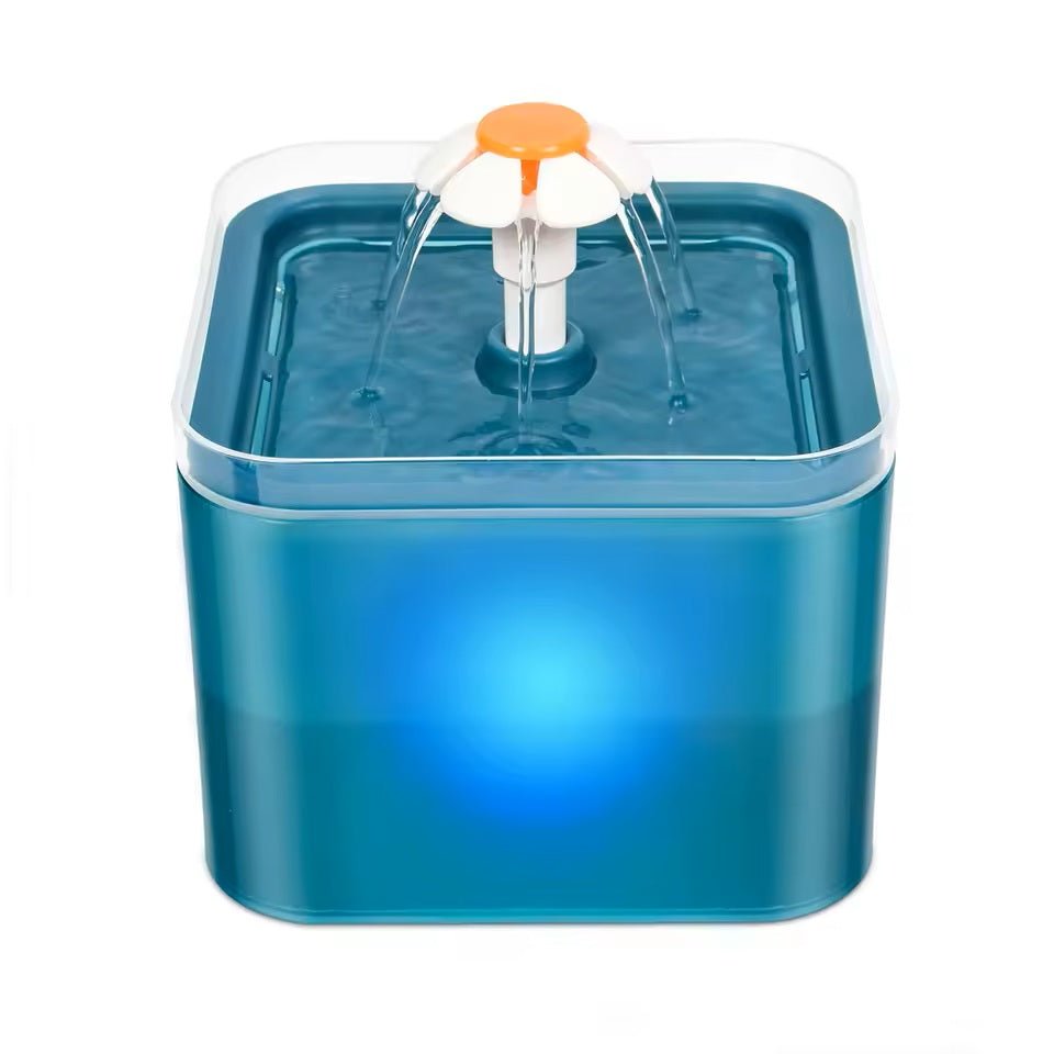 Drinkfontein voor katten en honden - 2L met LED - verlichting en 4 - laags filtersysteem - Hebbr