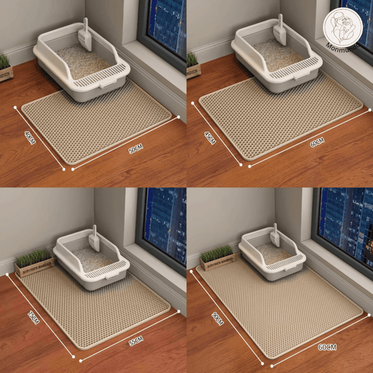 Dubbellaagse Kattenbakmat - Waterdicht, Eenvoudig te Reinigen & Comfortabel - Hebbr