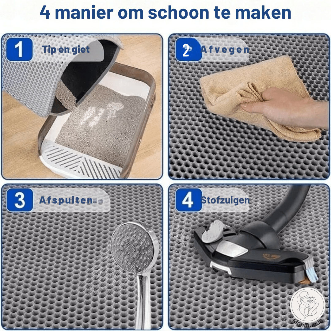 Dubbellaagse Kattenbakmat - Waterdicht, Eenvoudig te Reinigen & Comfortabel - Hebbr