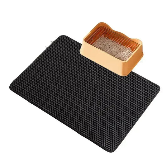 Dubbelzijdige Kattenbakmat, Antislip en Waterdicht - Geschikt voor Alle Kattenbakvullingen - Hebbr
