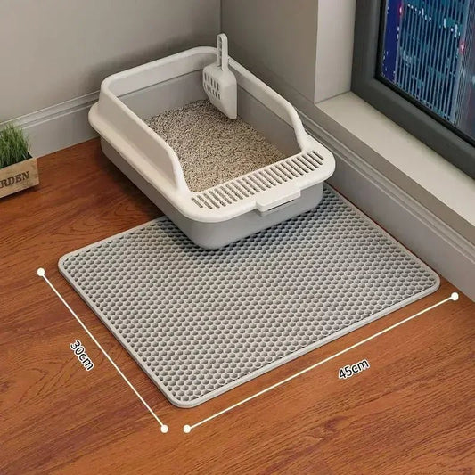 Dubbelzijdige Kattenbakmat, Antislip en Waterdicht - Geschikt voor Alle Kattenbakvullingen - Hebbr