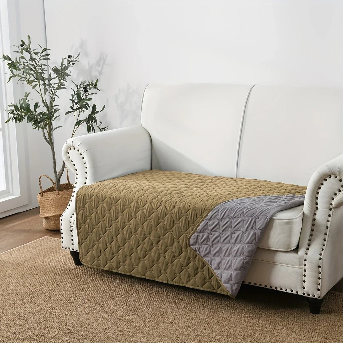 Dubbelzijdige Waterdichte Hondenbedhoes - Meubelbeschermer voor Binnen en Buiten, Machinewasbaar - Hebbr