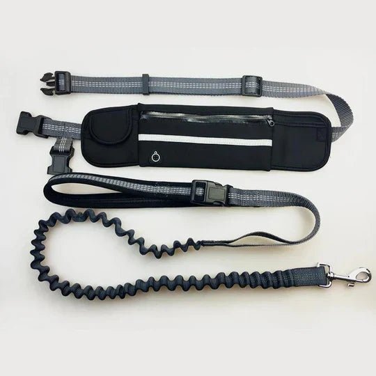 Ergonomische Hondenriem met Verstelbare Heupgordel en Elastische Demper voor Joggen en Wandelen - Hebbr