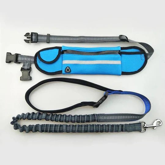 Ergonomische Hondenriem met Verstelbare Heupgordel en Elastische Demper voor Joggen en Wandelen - Hebbr