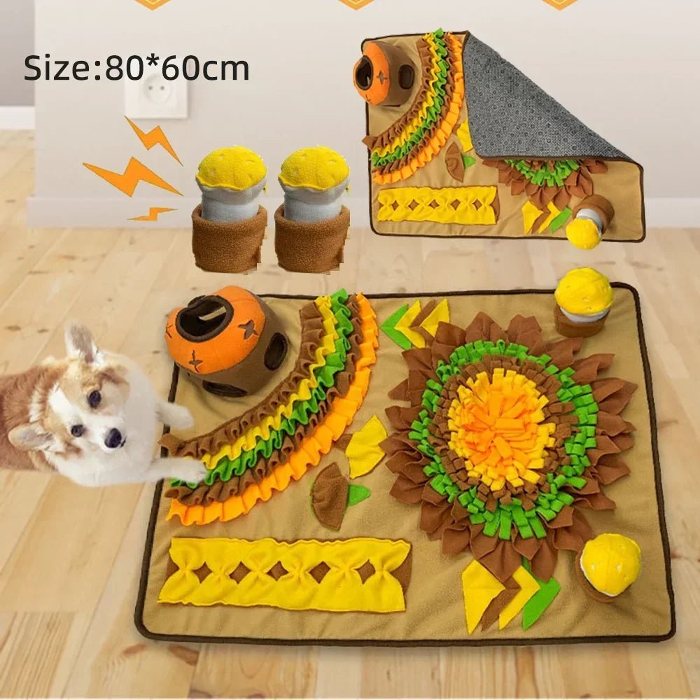 Grote Snuffelmat voor Honden - Interactieve Trainingsmat voor Stressverlichting en Langzaam Voeden, 80x60 cm - Hebbr