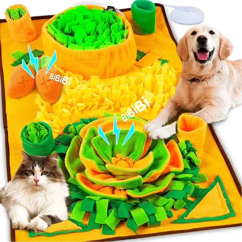Grote Snuffelmat voor Honden - Interactieve Trainingsmat voor Stressverlichting en Langzaam Voeden, 80x60 cm - Hebbr