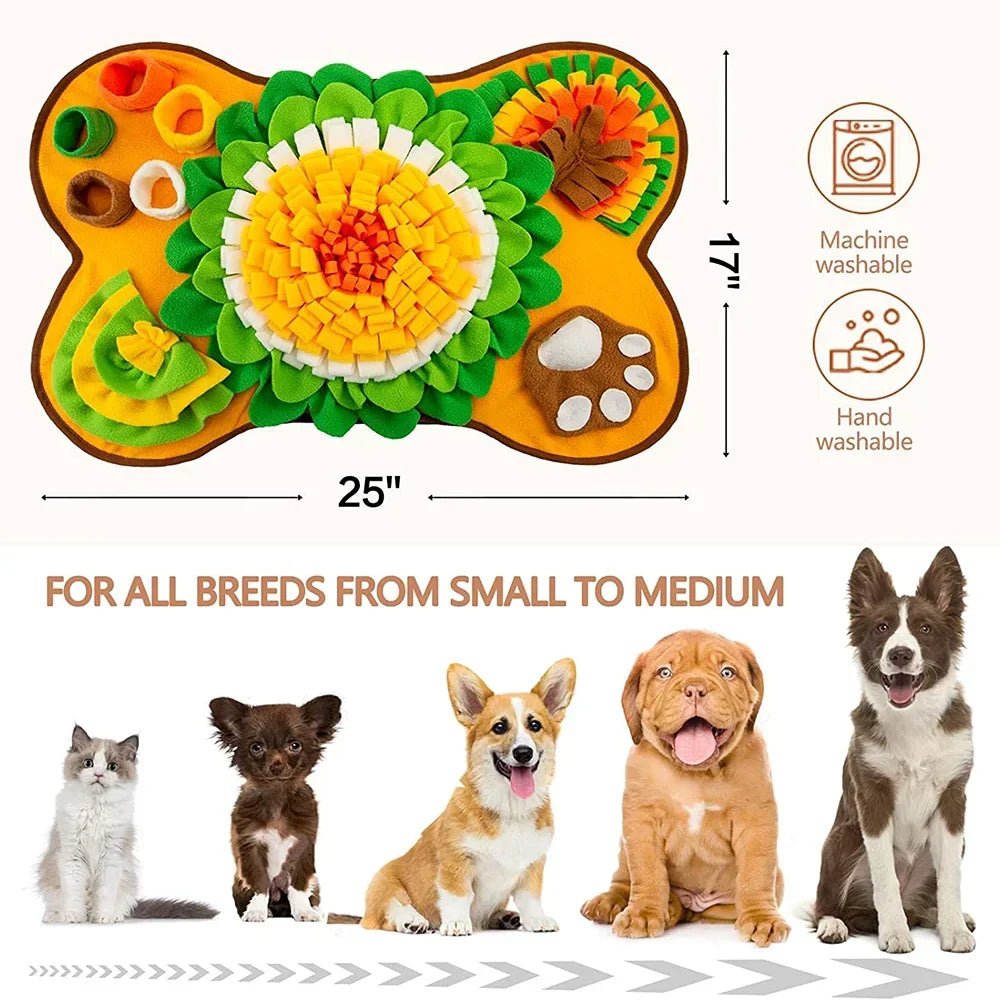 Grote Snuffelmat voor Honden - Interactieve Trainingsmat voor Stressverlichting en Langzaam Voeden, 80x60 cm - Hebbr