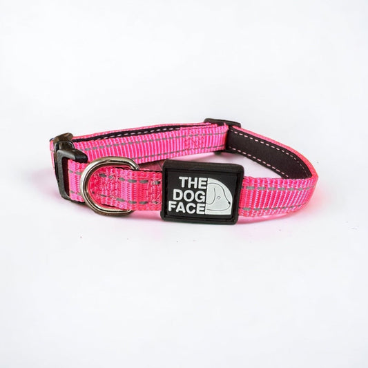Halsband Hond Verstelbaar Roze Nylon – Reflecterend en Comfortabel - Hebbr