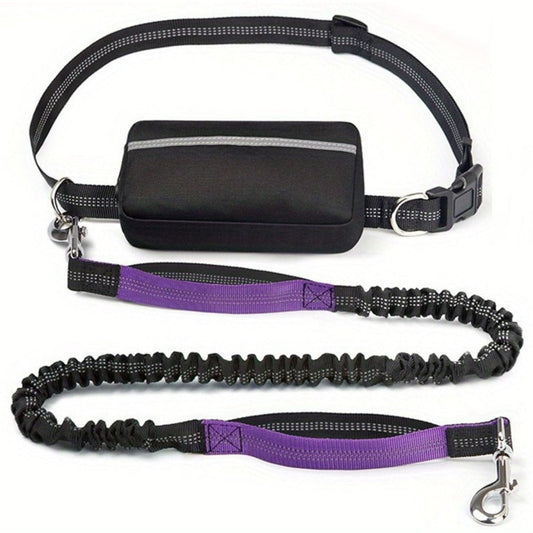 Handsfree Hondenriem Set - Reflecterend, Schokabsorberend en Duurzaam voor Middelgrote Honden - Hebbr