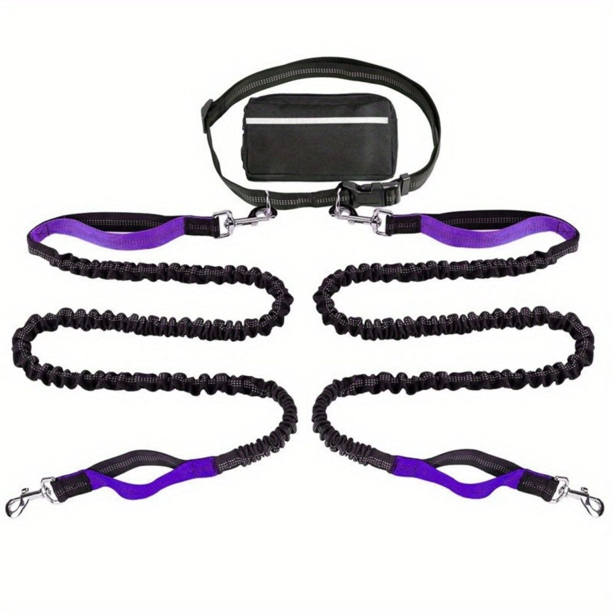 Handsfree Hondenriem Set - Reflecterend, Schokabsorberend en Duurzaam voor Middelgrote Honden - Hebbr