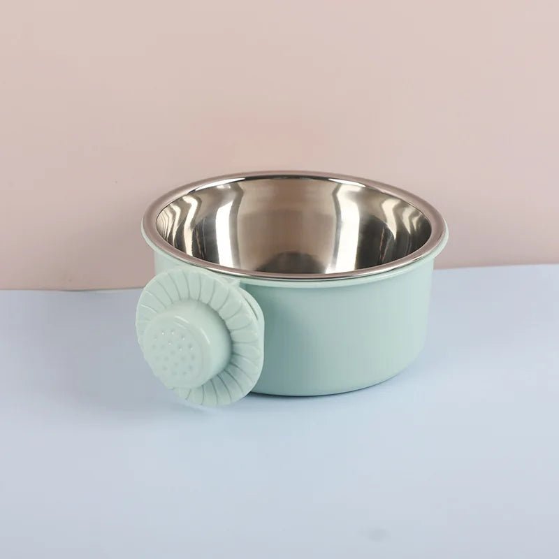 Hangende Dubbele Voerbak voor Honden en Katten - Roestvrij Staal, Afneembaar en Antispill Ontwerp - Hebbr