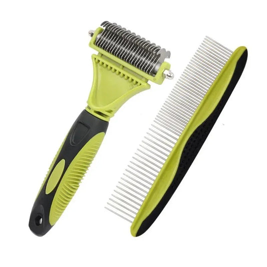 Hond en Kat Grooming Set 6 - in - 1 – Inclusief Kammen en Nagelverzorging Groen/Zwart - Hebbr