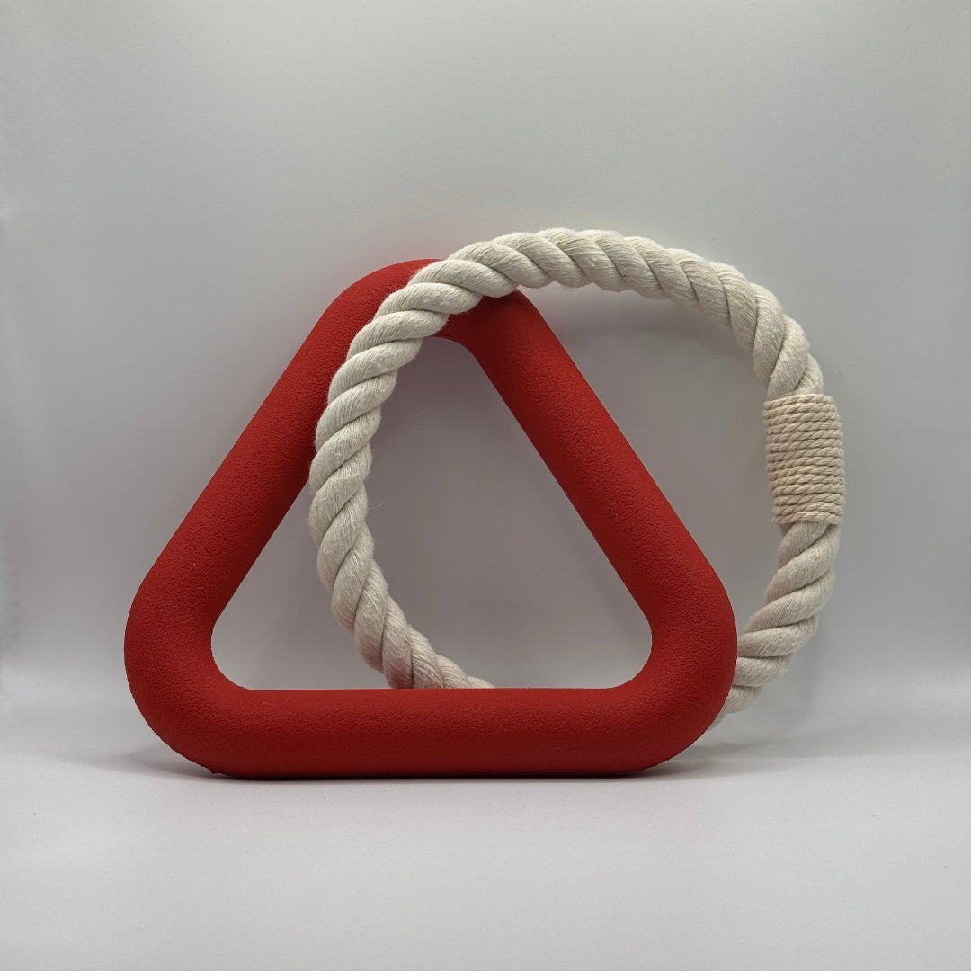 Hond Kauwtriangel 15 cm Natuurlijk Rubber – Stimuleert Gezond Kauwgedrag Roze - Hebbr