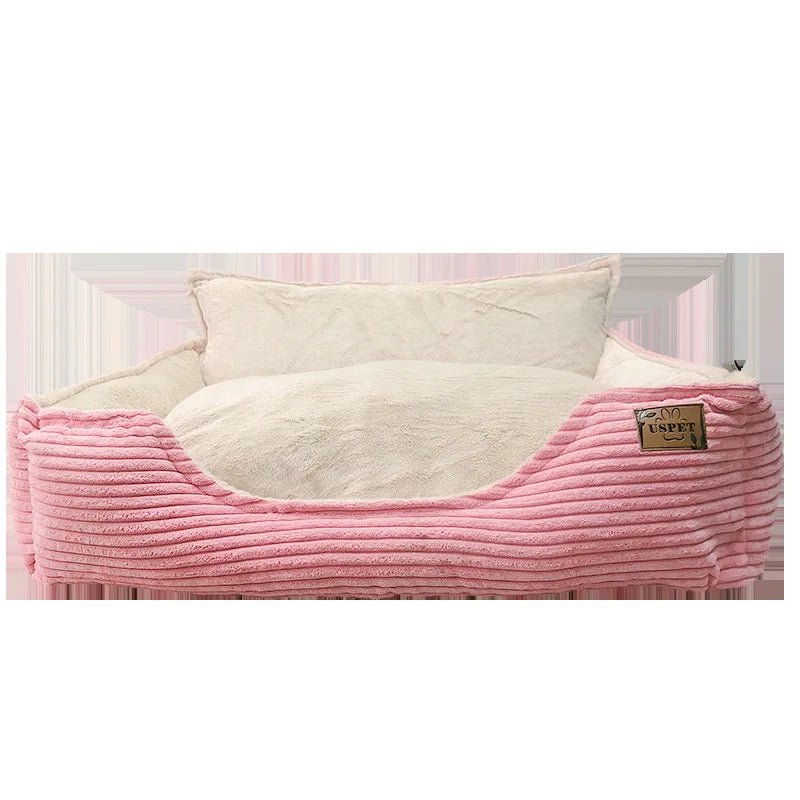Hond Slaapbank 60×50 cm Corduroy – Warme Pluizige Kennel voor Honden en Katten - Hebbr