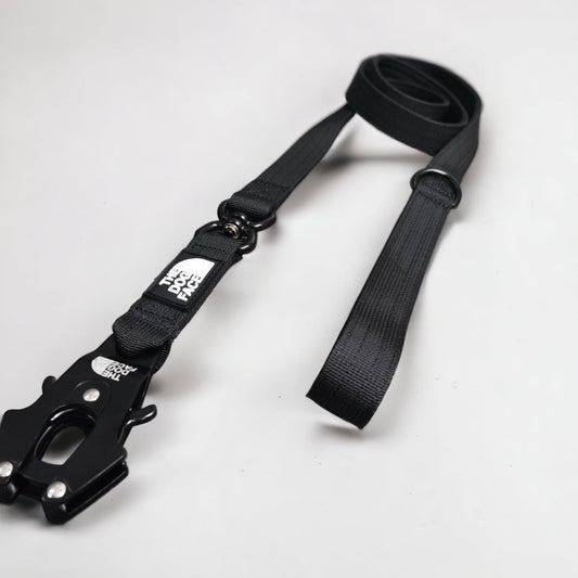 Hond Tactische Lijn 1,5 m Nylon – Comfortabel en Duurzaam Zwart - Hebbr