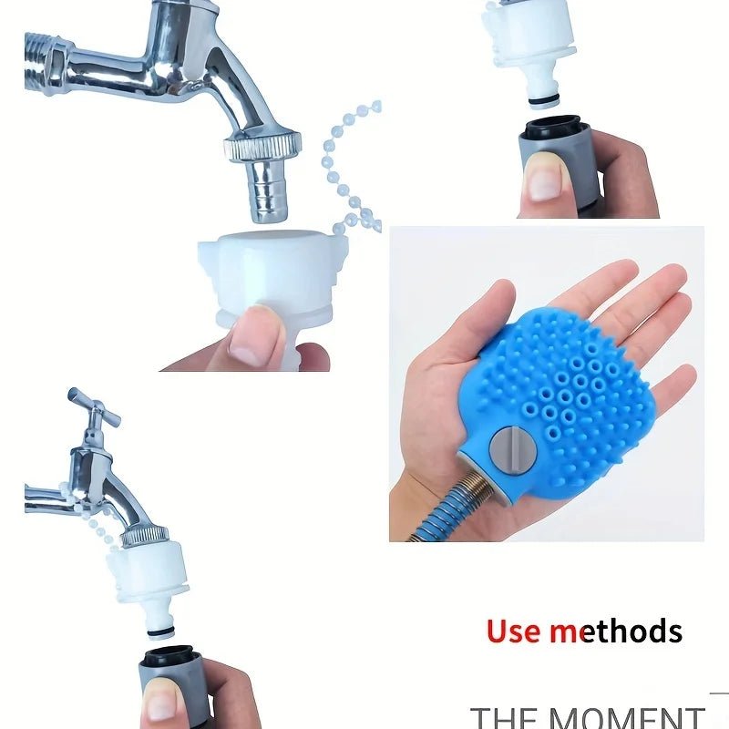 Honden Douche met Schuimfunctie – Verstelbare Waterdruk en Massage kunststof - Hebbr