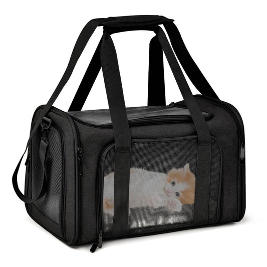 Honden reistas 30×30×40 cm Ademend – Vliegtuig Goedgekeurd Grijs - Hebbr