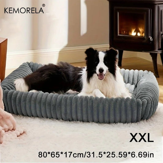 Hondenbed Orthopedisch 100×70 cm Pluche – Comfortabele Ondersteuning voor Grote Honden - Hebbr