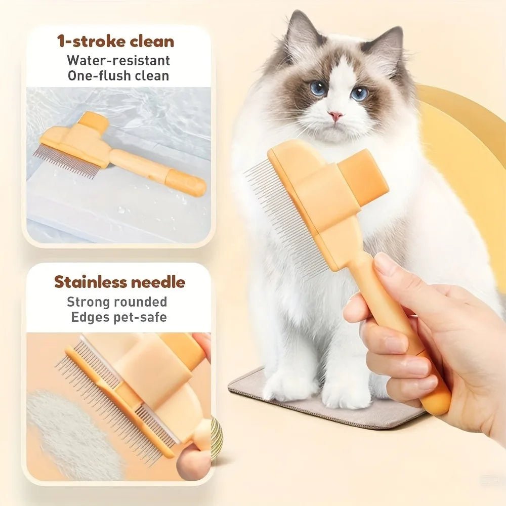 Hondenborstel voor Langharige Huisdieren - Ergonomische Borstel voor Honden en Katten - Hebbr