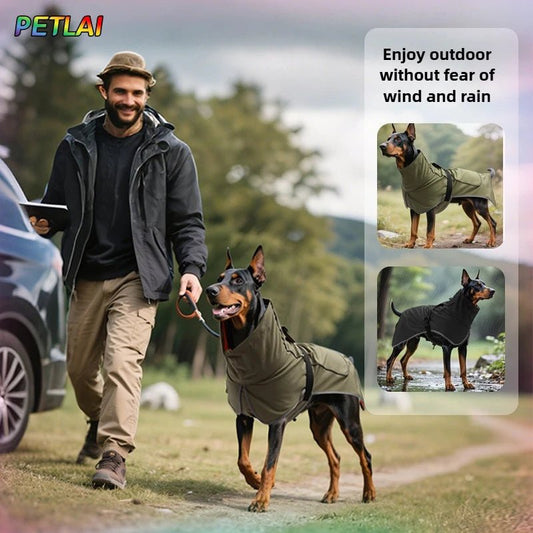 Hondenjas Waterdicht 2 - in - 1 voor Grote Honden – Bescherming tegen Regen en Wind - Hebbr