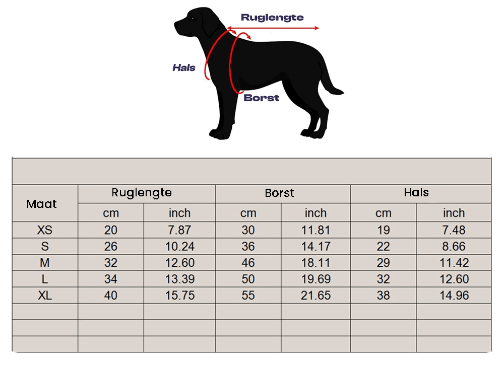 Hondenjas Winddicht XS - XL Katoen en Polyester – Comfortabele Pasvorm Zwart - Hebbr