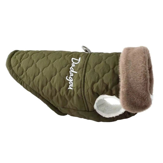 Hondenjas Winter met Fleece en Bontkraag – Warm en Waterdicht Roze - Hebbr