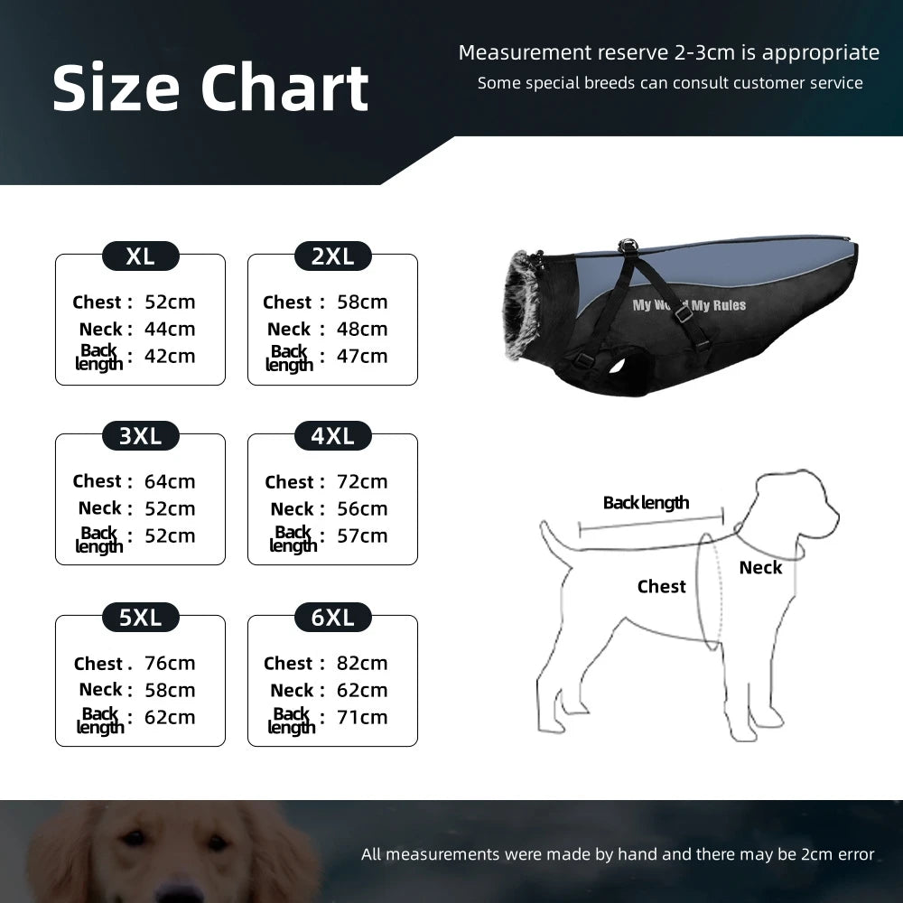 Hondenjas Winter Waterdicht – Warm en Reflecterend voor Middelgrote Honden - Hebbr