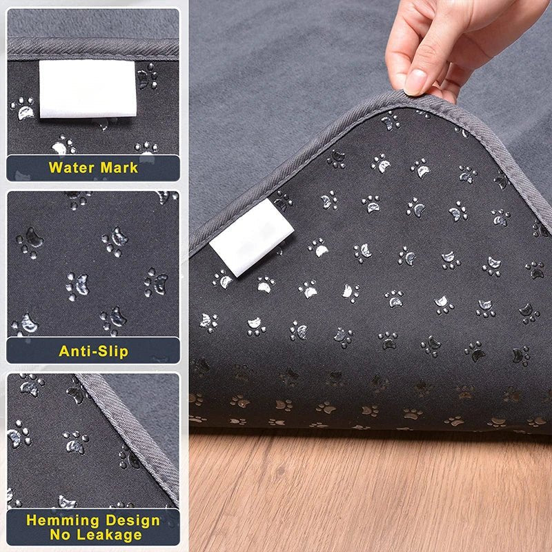 Hondenmat 90×90 cm Waterdicht – Superabsorberend Antislip Grijs - Hebbr