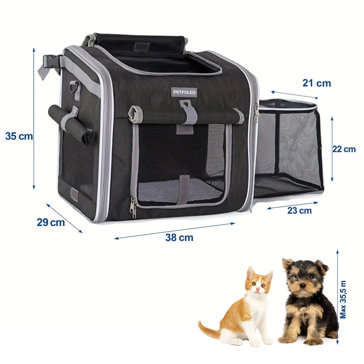 Hondenrugzak en fietstas voor huisdieren - Comfortabel en veelzijdig ontwerp - Hebbr