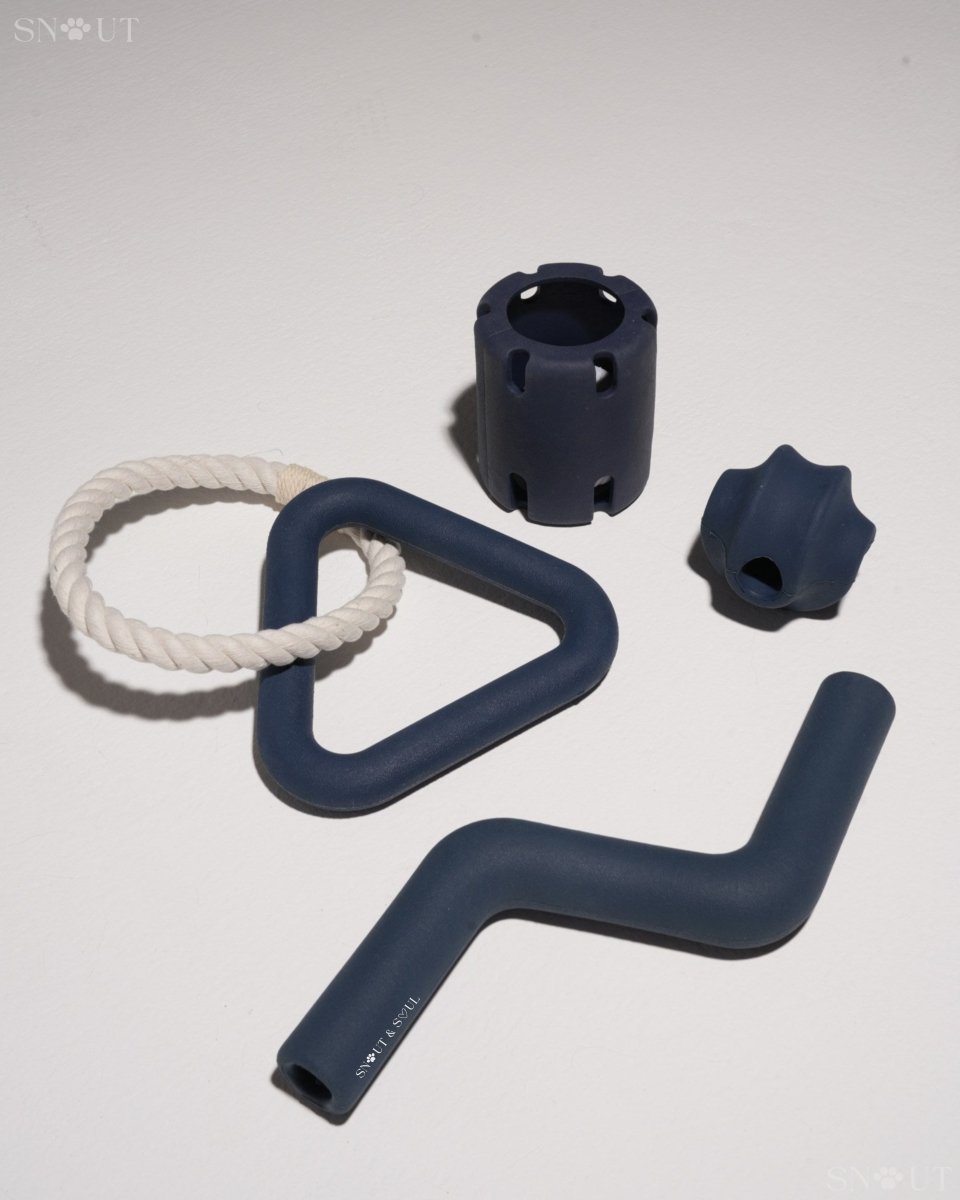 Hondenspeelset met Triangle Rope en Twisty Ball – Interactief Spel voor Honden - Hebbr