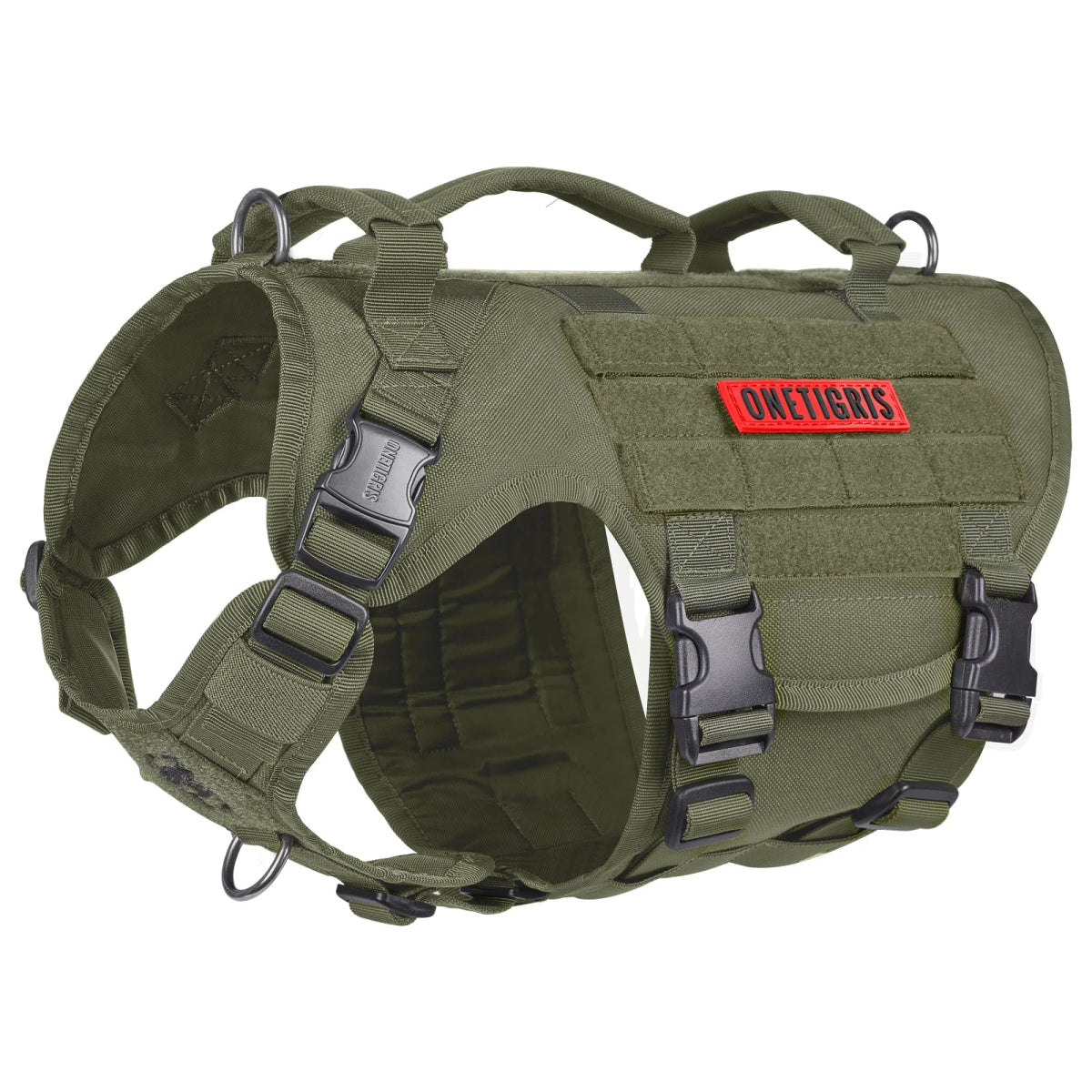 Hondentuig M 1000D Nylon – Zonder Trekkracht, Drie Handgrepen Zwart - Hebbr