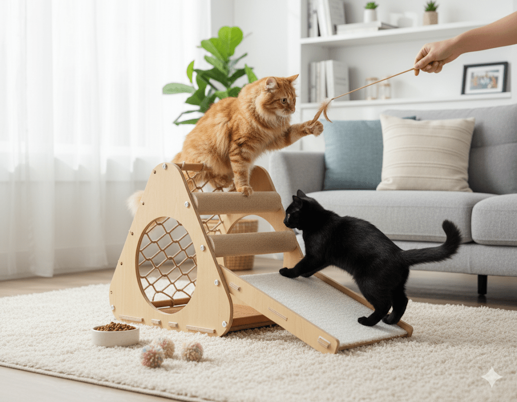 Houten Klimrek voor Katten - Duurzaam, Multifunctioneel & Slijtvast - Hebbr