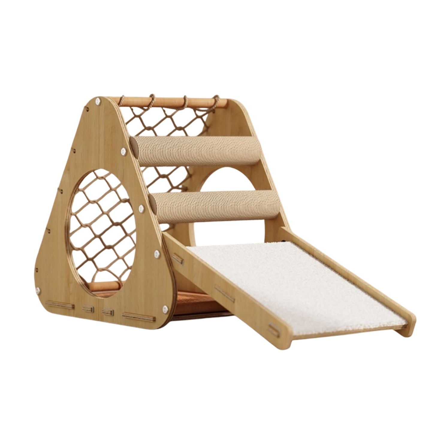 Houten Klimtoren voor Katten - Duurzaam, Multifunctioneel & Slijtvast - Hebbr