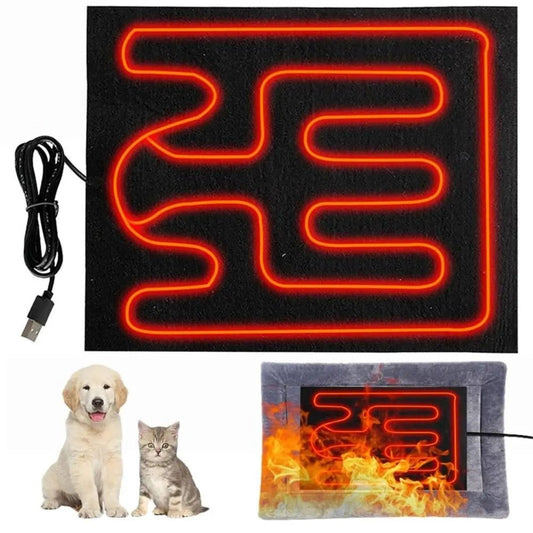Huisdieren verwarmingsmat USB 30×40 cm – Opvouwbaar en Waterdicht Wit - Hebbr
