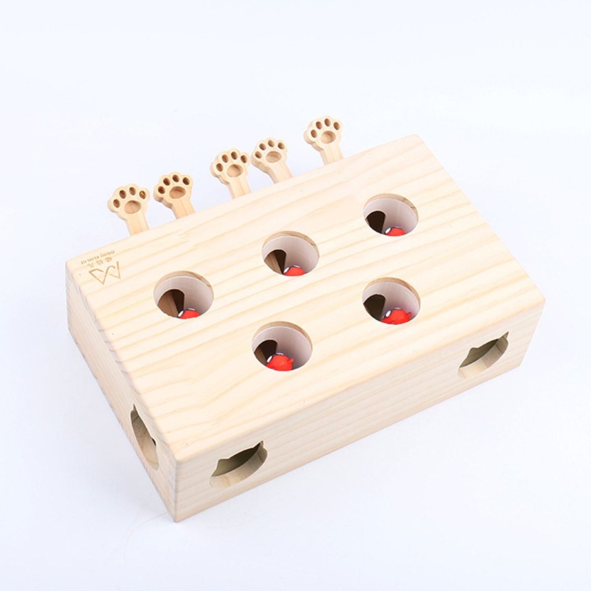 Interactief Katten Speelgoed - Whack - a - Mole van Hout voor Speelse Katten - Hebbr